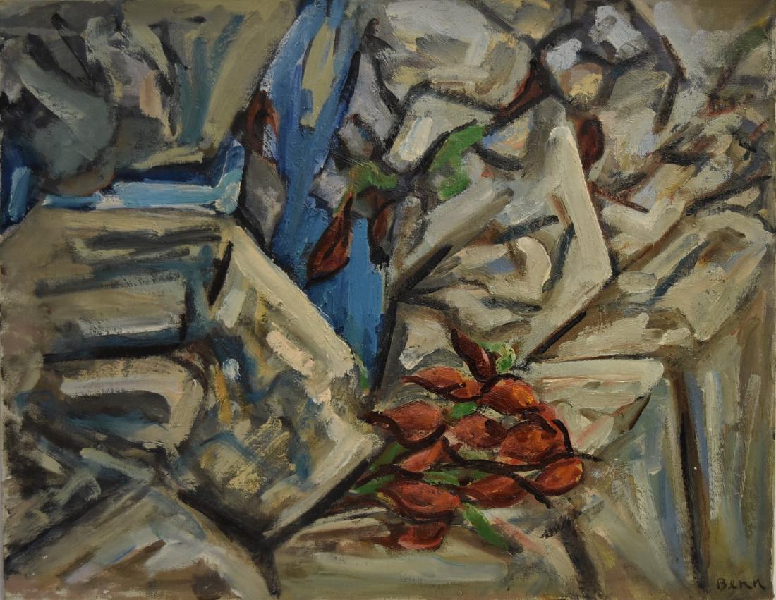 Ben Benn; 20thC. Russ./Amer. Oil Landscape Signed: Oil on canvas. Abstract Landscape. Signed l.r.; 22in. X 28in.