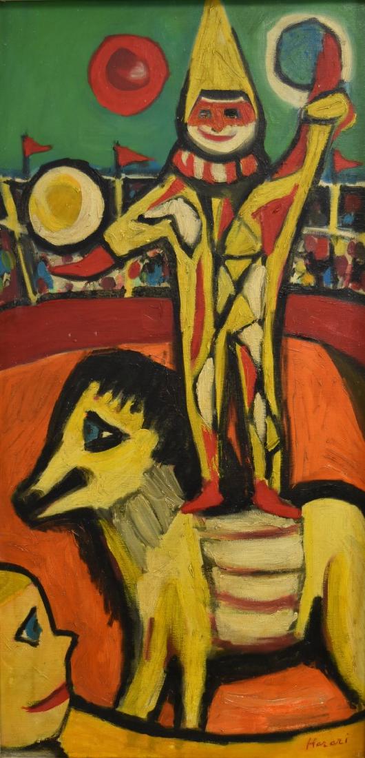 Hananiah Harari; 20thC. Modernist Oil - Circus (1 of 4)