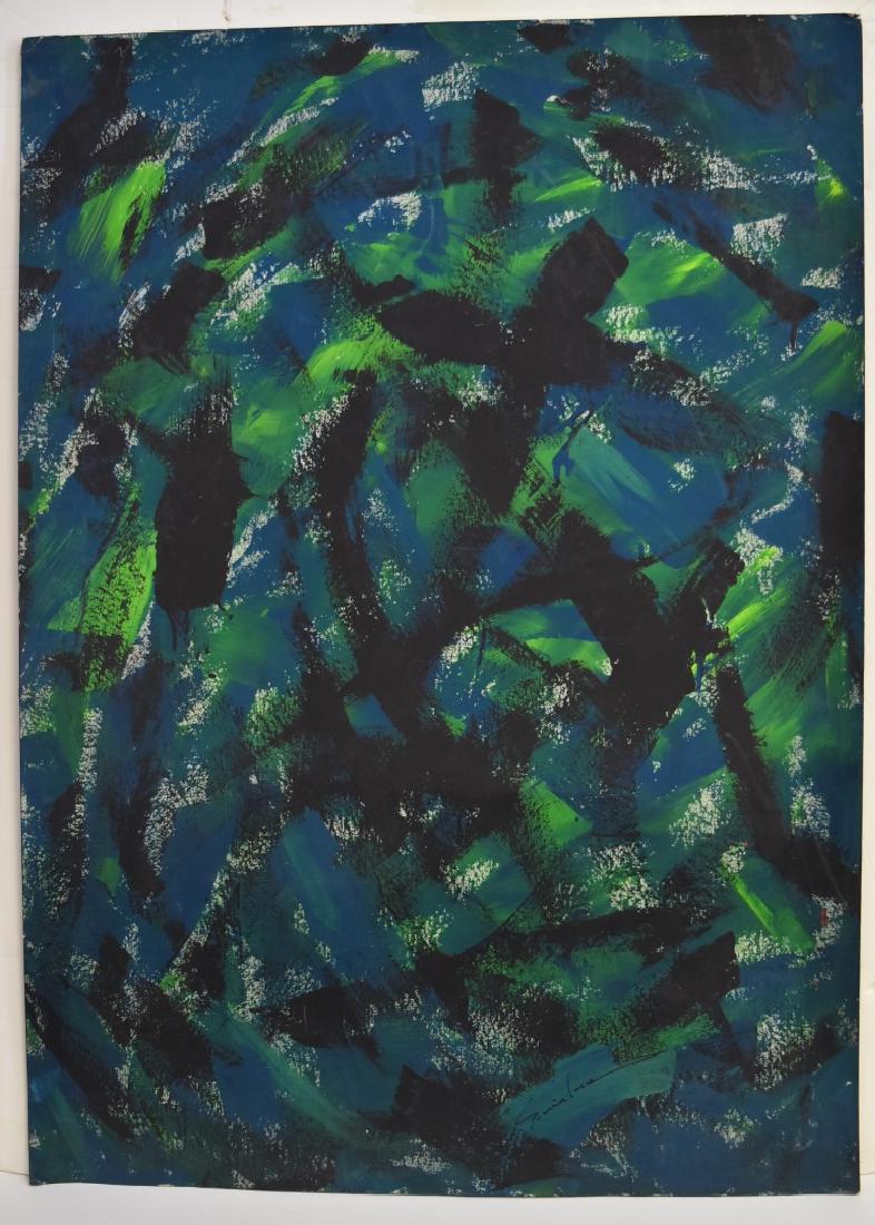 Sung-Ja Lee; 20thC. Korean Mixed Media Abstract (1 of 5)