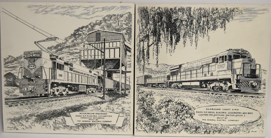 John Gould; 20thC.Pen and Ink Illustration: Pen and ink on paper. Rail illustration. The Ford 1000 Locomotive. Signed l.r.; 15in. X 15in.(image size)
