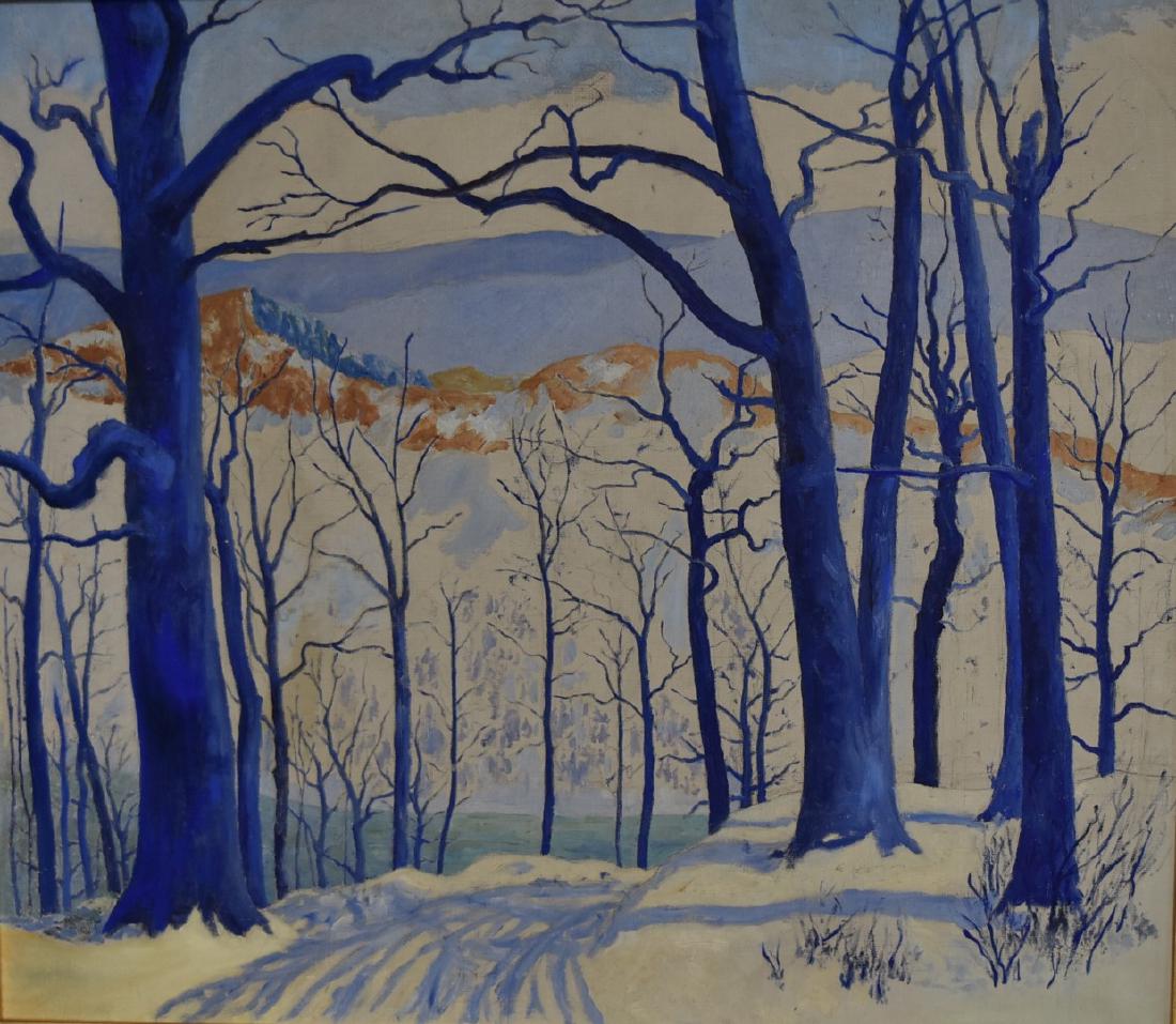 American School; Oil - River in Winter: Oil on canvas. River in Winter; 28in. X 32in.