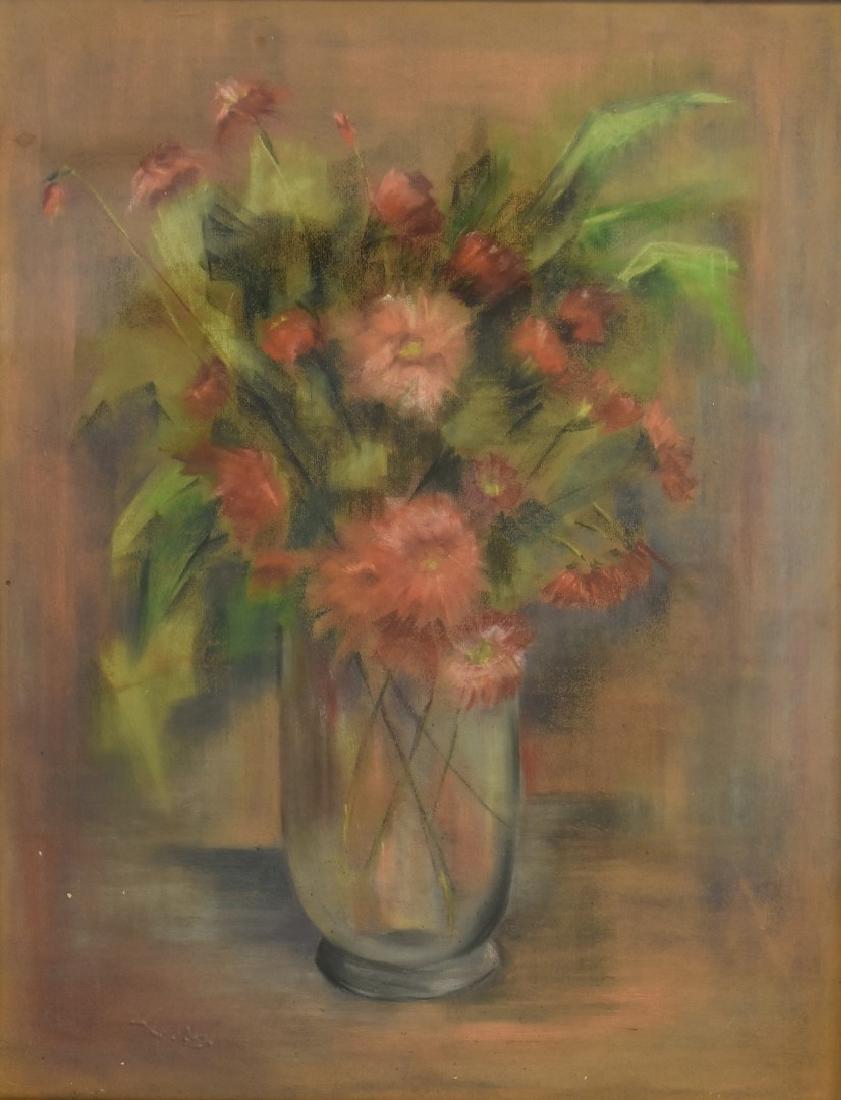 William Glackens(manner of); Pastel - Still Life: Pastel on paper. A Still Life - Flowers in a Vase. Manner of William Glackens; 24.5in. X 19in.