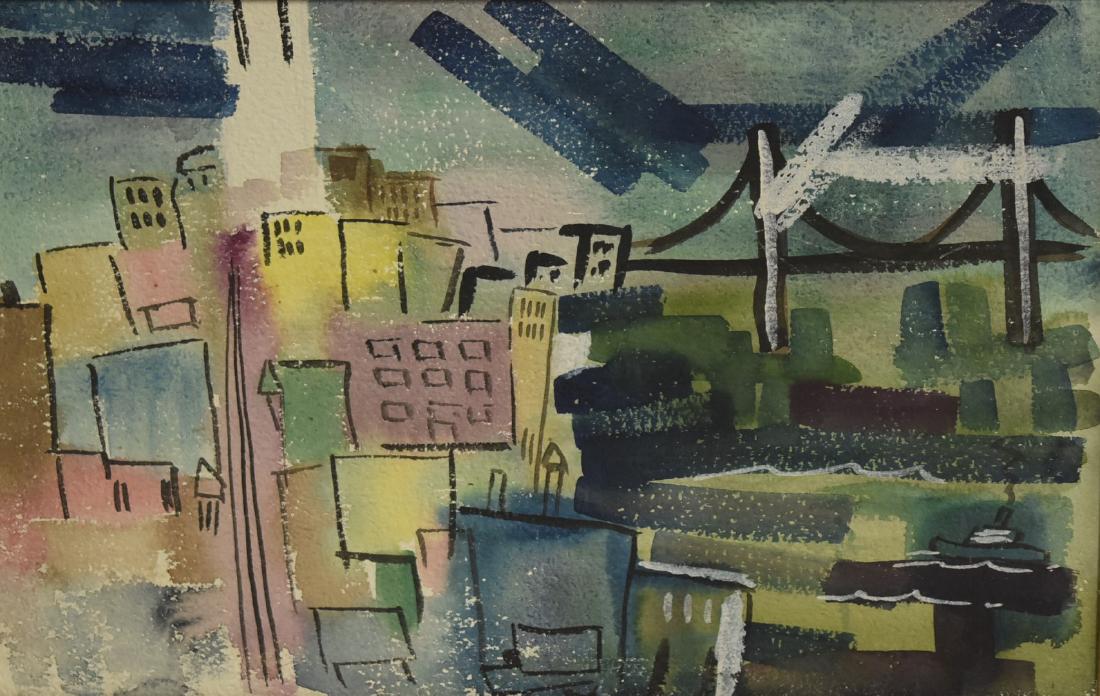 Mildred Shire Mermin; 20thC. Modernist Watercolor (1 of 6)