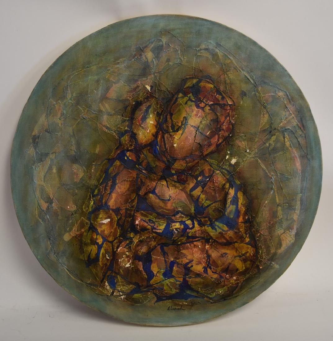 Aaron Elvaiah; 20thC. Israeli Modernist Oil Signed (1 of 5)