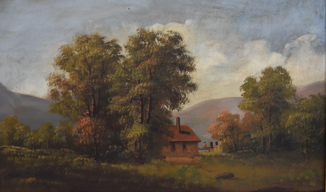 19thC. American School; Oil - Hudson Valley Landscape (1 of 4)