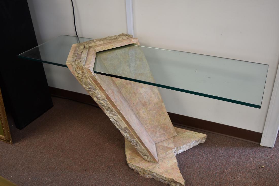 Contemporary Marble and Glass Console Table (1 of 4)