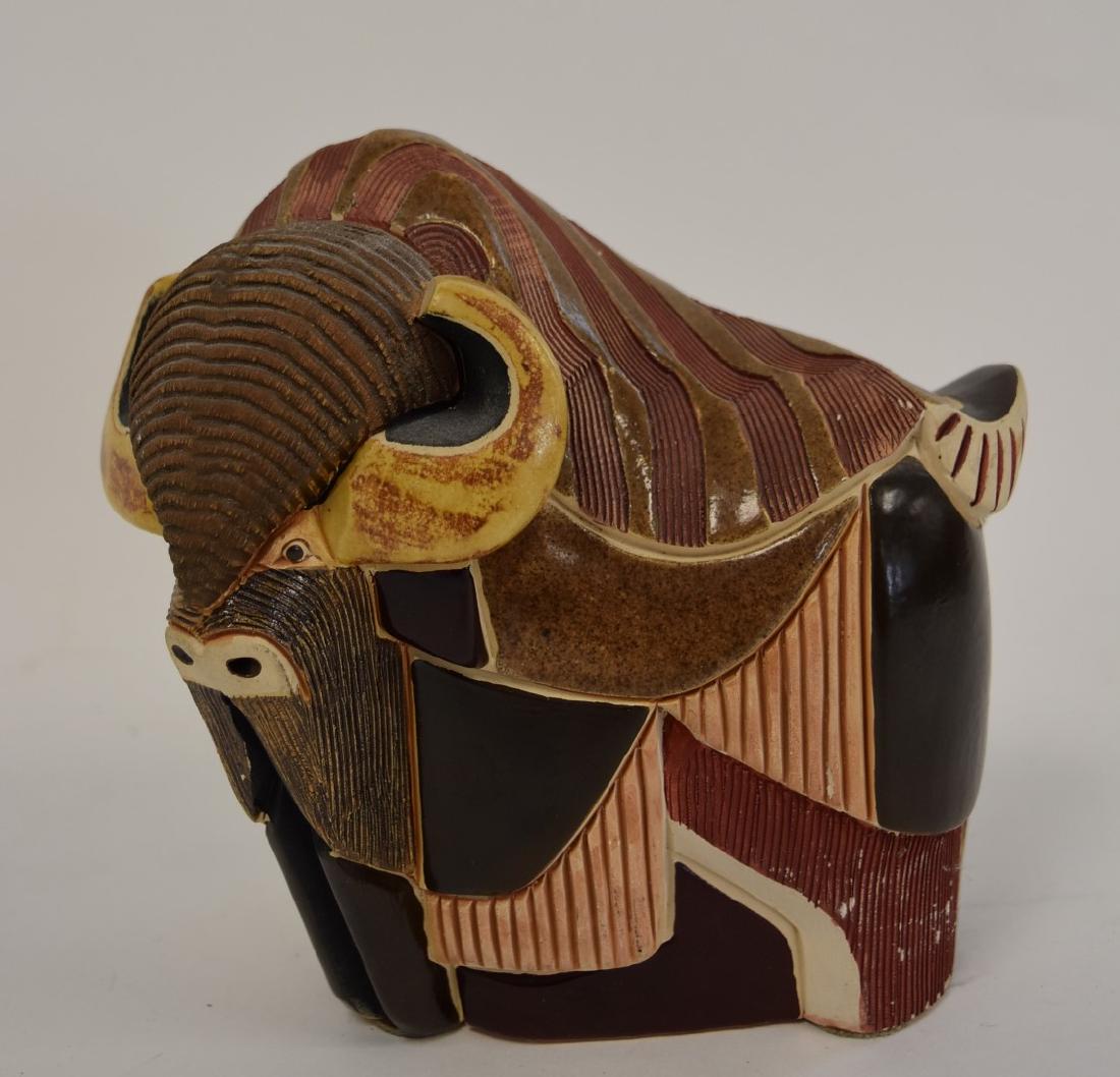 Mid Century  Glazed Ceramic Water Buffalo (1 of 5)