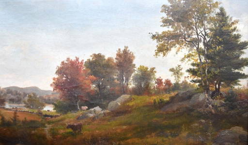 Edward M. Bannister; 19thC. American Oil - Pastoral
