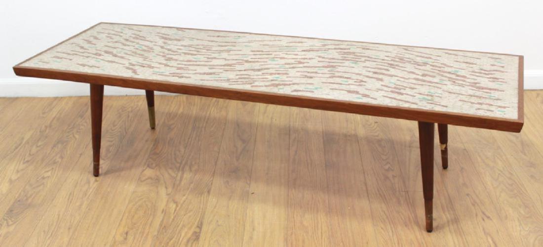 Danish Modern Mosaic Inlaid Coffee Table (1 of 4)