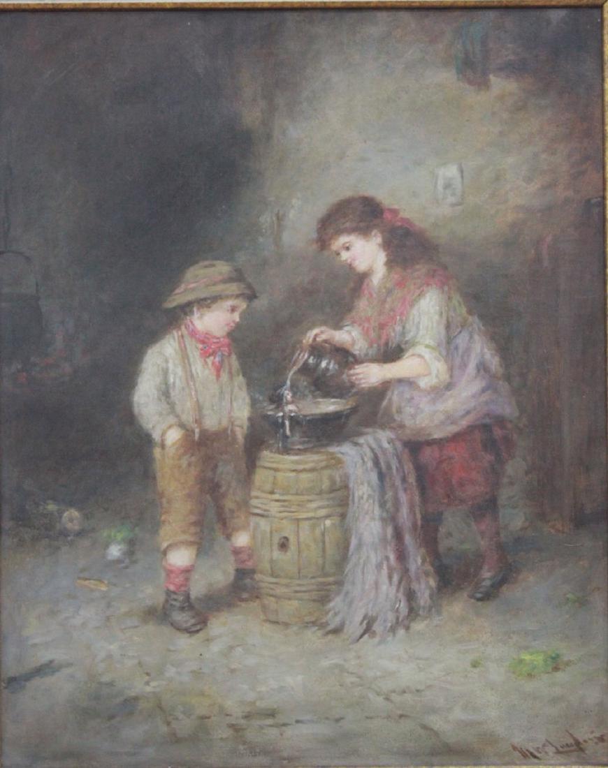 Mark William Langlois; English Oil - The Doll's Bath (1 of 5)