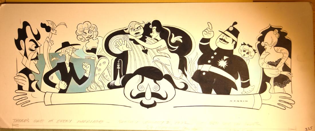 Sam Norkin; 20thC. American Ink Illustration Signed (1 of 6)