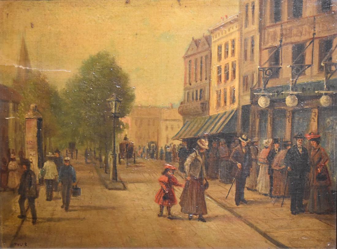 Felix; French Oil - Parisian Street Signed: Oil on board. A Parisian Street. Signed l.l.; 9in. X 12in.