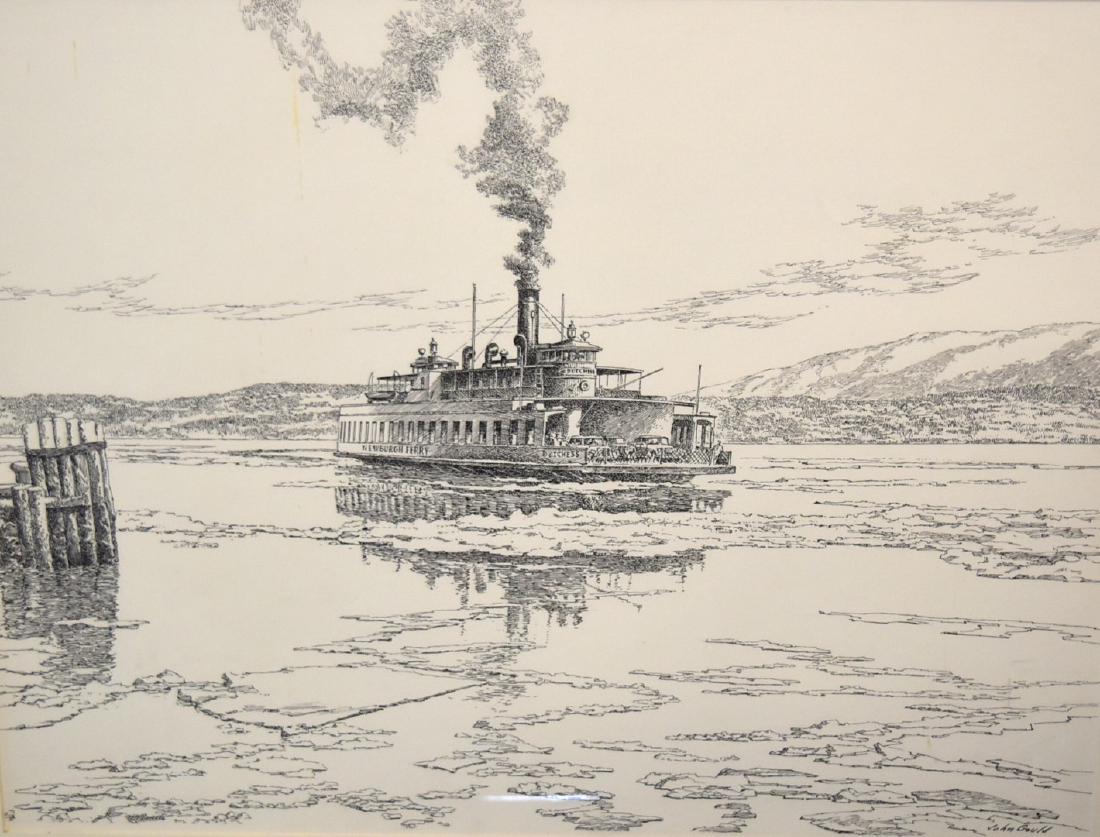 John Gould; 20thC. Pen and Ink Illustration Signed (1 of 5)