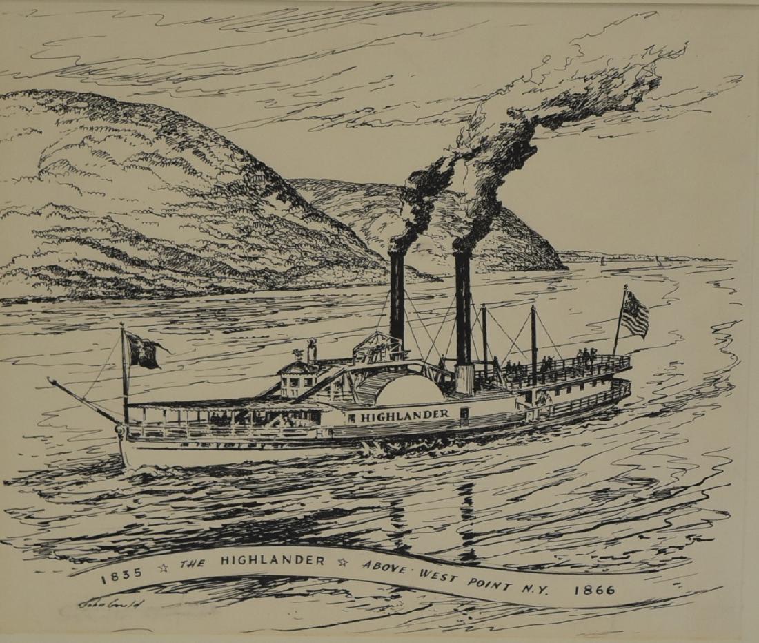 John Gould; 20thC. Pen and Ink Illustration Signed (1 of 5)