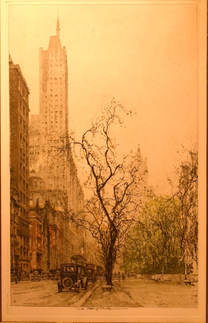 Luigi Kasimir; 20thC. Etching and Aquatint - Fifth Ave, (1 of 6)