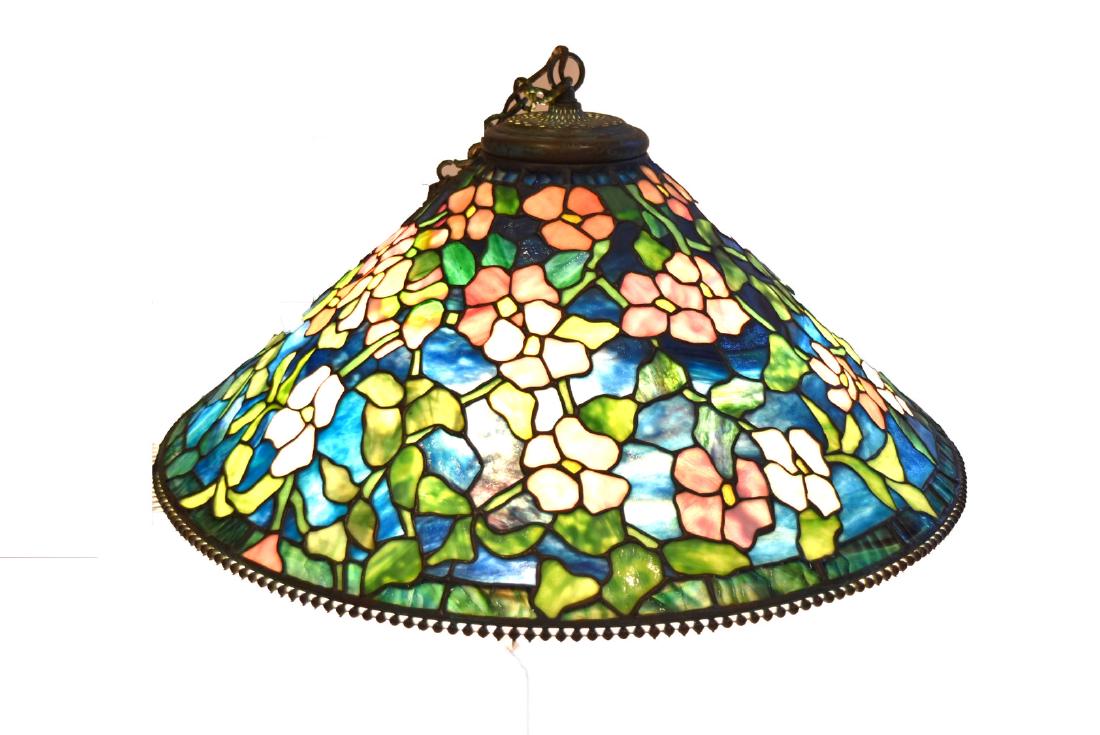 American Leaded Glass Flowering Dogwood Hanging Fixture (1 of 9)