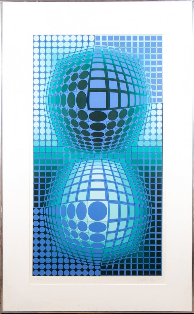 Victor Vasarely; 20thC. Screenprint - Battor Signed (1 of 7)