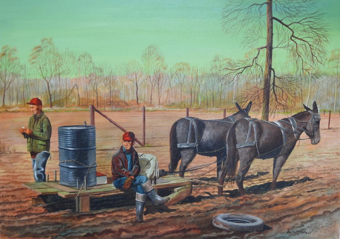 Homer Hill; 20thC. American Tempera - Field Workers (1 of 5)