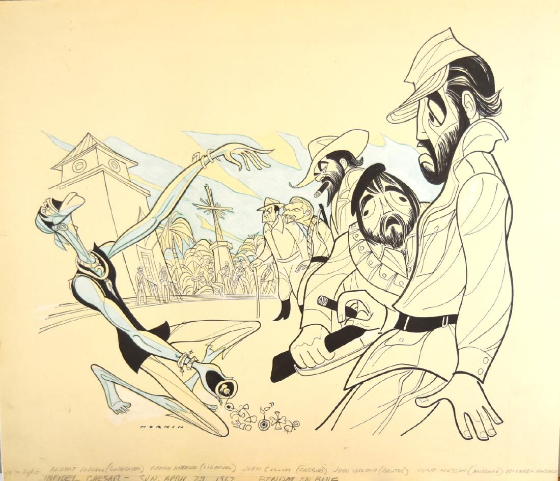 Sam Norkin; 20thC. American Ink Illustration Signed (1 of 5)