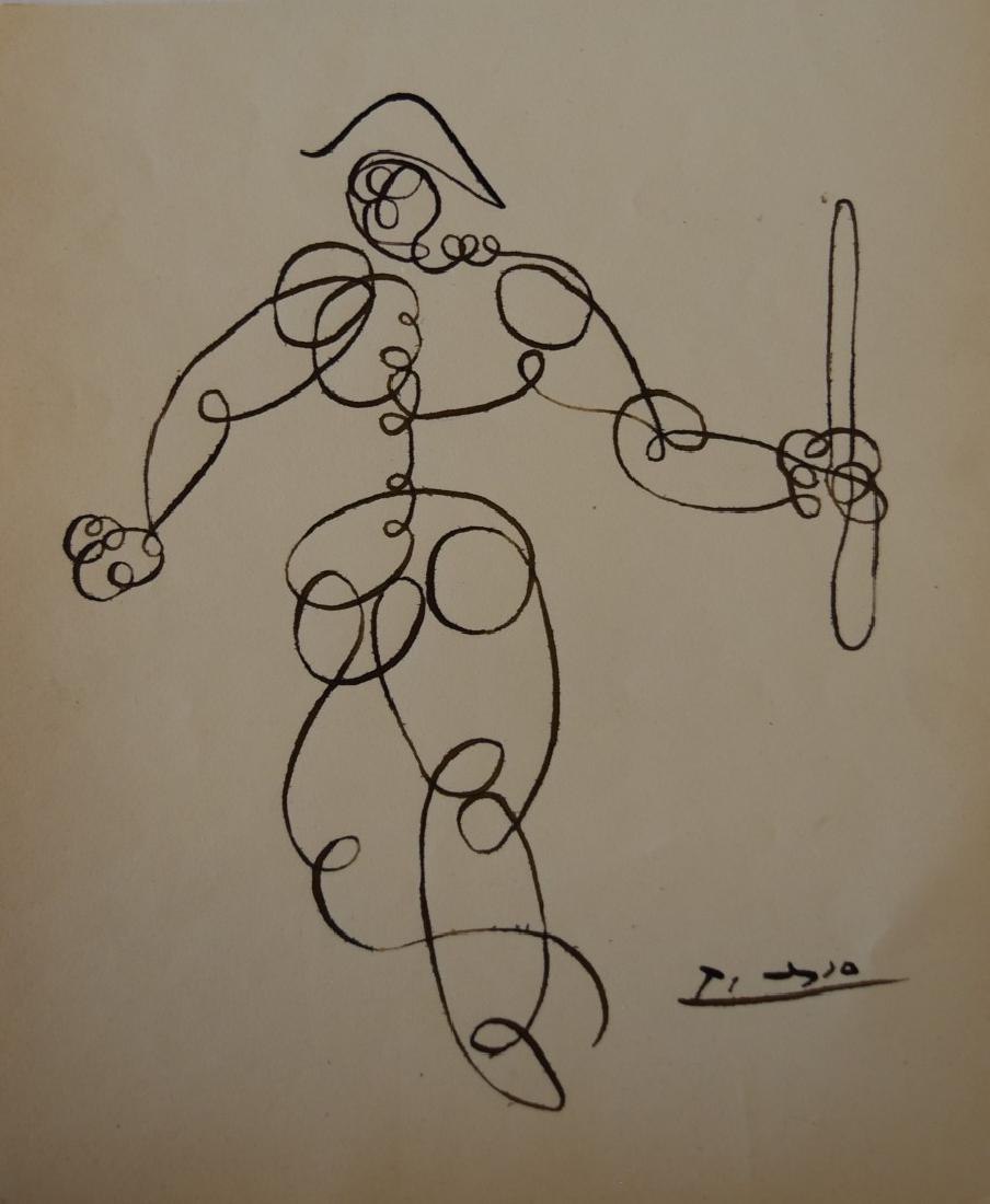 Pablo Picasso(after); 20thC. Ink Drawing - Jester (1 of 4)