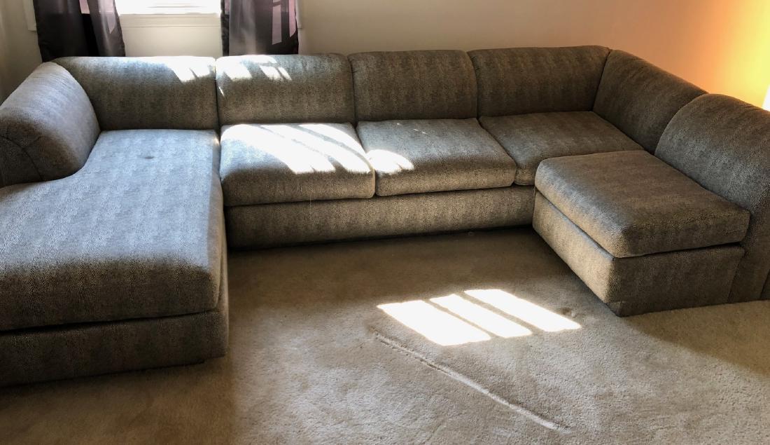 Contemporary Designer Shark Skin Upholstered Sectional (1 of 8)