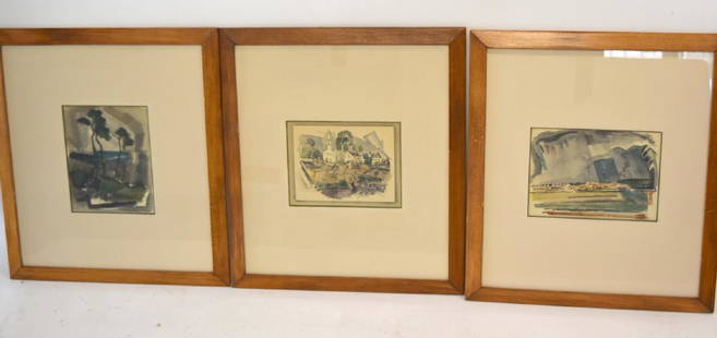 John Marin; Three(3) Vintage Framed Prints: Three(3) framed color prints; 18in. X 15.75in.(each framed)