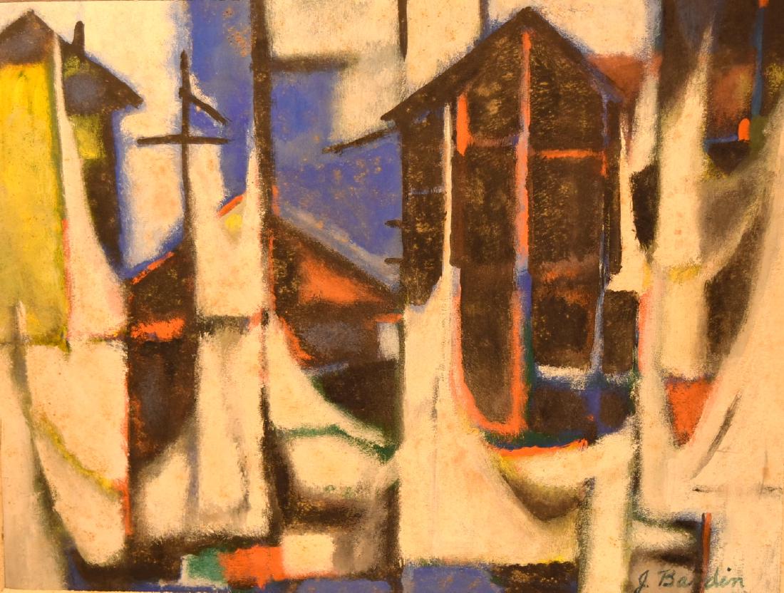 Jesse Redwin (J Redwin) Bardin; 20thC. Modernist Mixed (1 of 10)