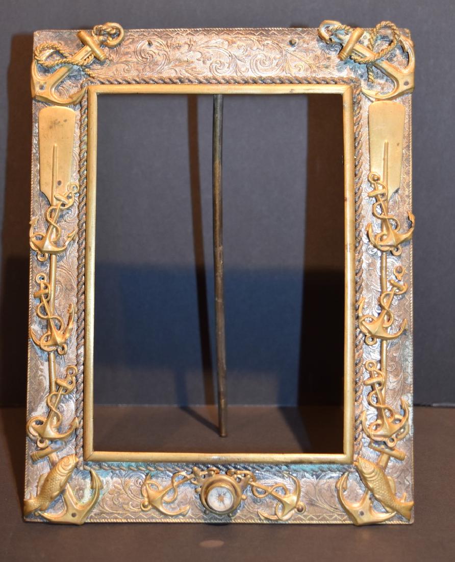 19thC. Nautical Mixed Metal Picture Frame (1 of 9)