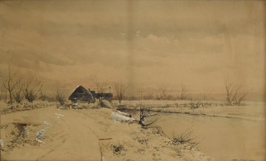 Arthur Diehl; 19thC. American Watercolor Signed (1 of 4)