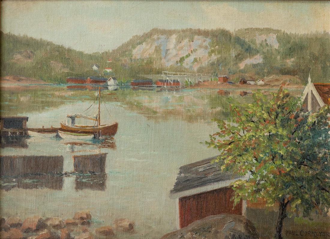 Paul Cornoyer; American Oil New England Harbor View (1 of 6)