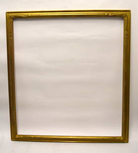 American Hand Carved and Painted Wood Frame: Hand carved and painted wood frame; 40in. X 36in.(opening), 44in. X 40in.(overall)