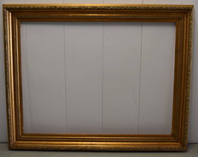 Large Contemporary Gilt and Gessoed Wood Frame: Gilt and gessoed wood frame; 36in. X 48in.(opening), 46in. X 58in.(overall)