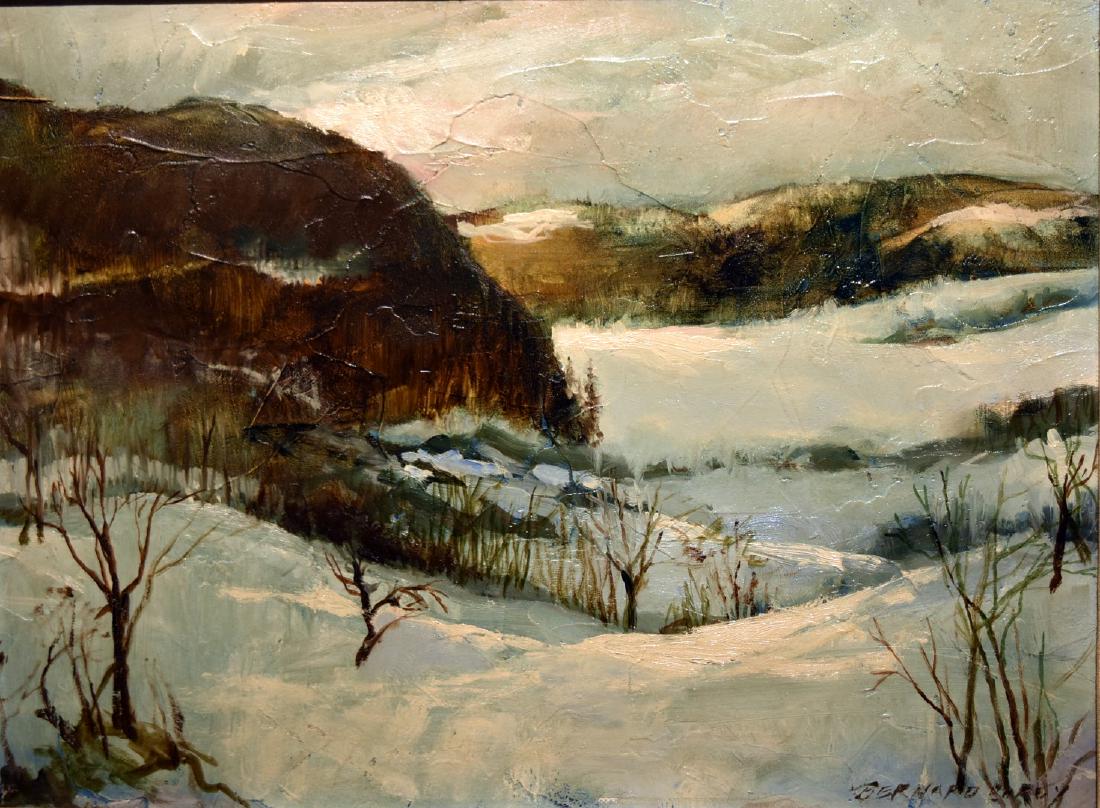 Bernard Corey; 20thC. American Oil Winter Landscape: Oil on panel. Winter Landscape. Signed l.r.; 12in. X 16in.