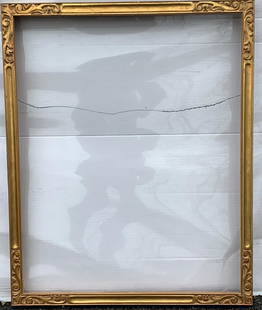 American Hand Carved and Gilt Wood Frame: Hand carved wood frame. 18K gilt finish; 30in. X 24in.(opening), 33in. X 26in.(overall)