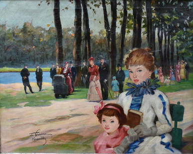 Francois Gerome; 20thC. French Oil - Versaille Signed: Oil on canvas. Versaille. Signed l.l. and inscribed; 24in. X 30in.