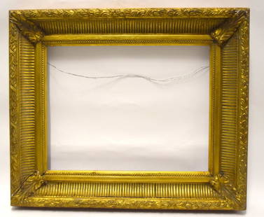 Ornate Gilt and Gessoed Wood Frame: Gilt and gessoed wood frame; 14in. X 18in.(opening), 21in. X 25in.(overall)