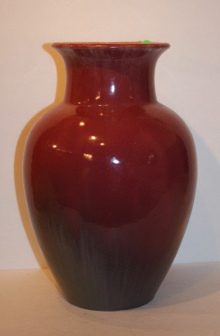 Fulper Pottery Vase Signed: Rose glaze. Signed; 11.5in. H. x 6.5in. W.