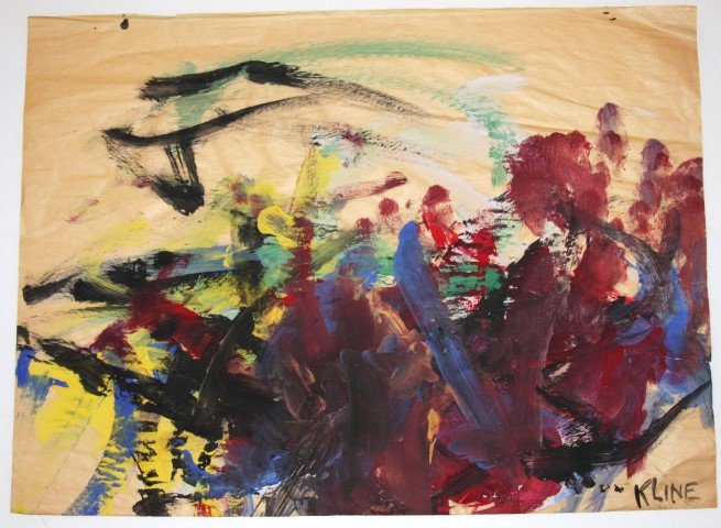 Franz Kline(attributed to); 20th C. Watercolor Painting: Watercolor on paper, Abstract Composition signed l.r.; 17.75in. X 24in.(image size)