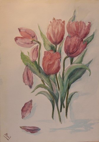 Alice Neel; 20th C. Watercolor Painting Signed: Watercolor on paper, Botanical Study signed l.l.; 20in. X 14in.(image size)