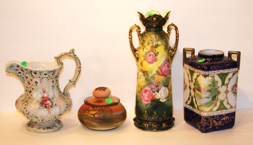 Four(4) Miscellaneous Porcelain Items: R.S. Prussia, Nippon, etc,. 3.75in.H. - 11.75in. H.