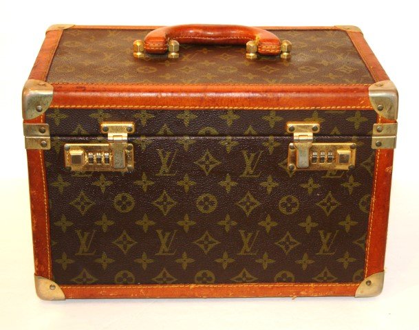 Louis Vuitton Hard Box Travel Case: Good original condition; 9in. H. x 13.5in. W. x 8.75in. D.