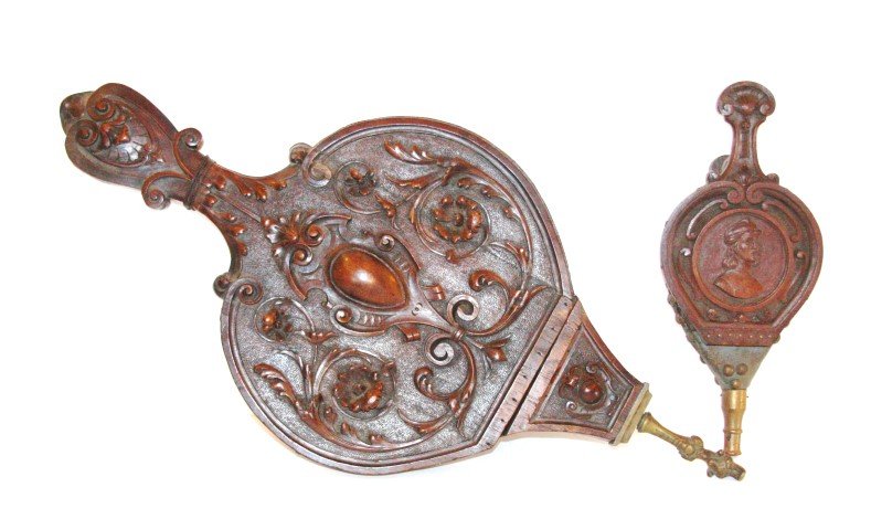 Two(2) 19th C. Carved Walnut Bellows (1 of 8)