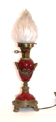 Neo Classical Porcelain and Brass Mounted Lamp (1 of 4)