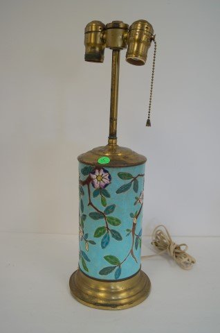 French Enameled Porcelain and Brass Lamp Base (1 of 4)