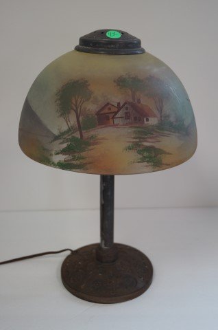 Pittsburgh Style Painted Glass Boudoir Lamp (1 of 5)