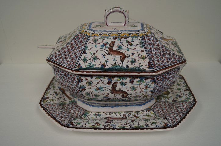 Portugese Porcelain Tureen and Underplate (1 of 5)