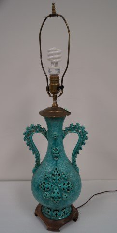 Fisher Style Glazed Ceramic Lamp Base (1 of 4)