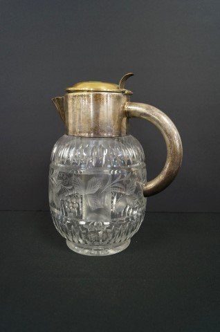Victorian Silverplate and Cut Glass Water Pitcher (1 of 5)