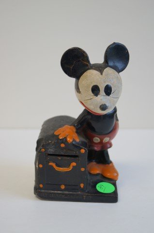 Unusual Mickey Mouse Nodder Coin Bank (1 of 5)