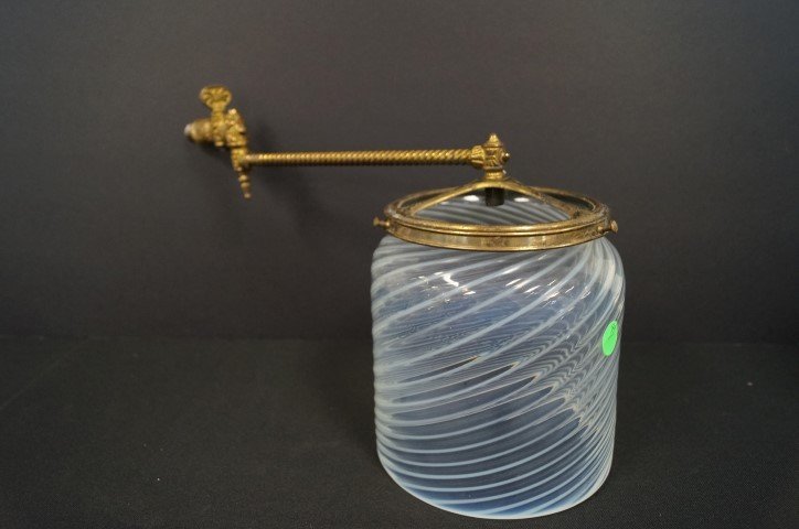 Victorian Brass and Glass Gas Fixture (1 of 3)